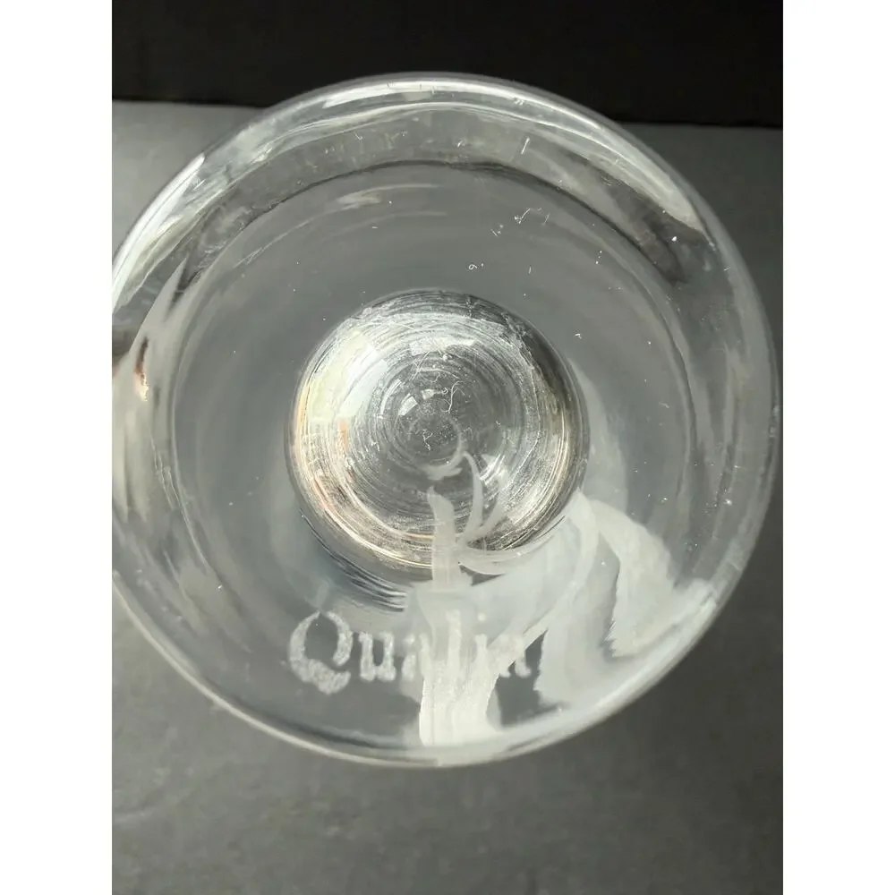Qualia Glass Etched Bud Vase Clear Set (3) Bouquet Tulip Deco Modernist